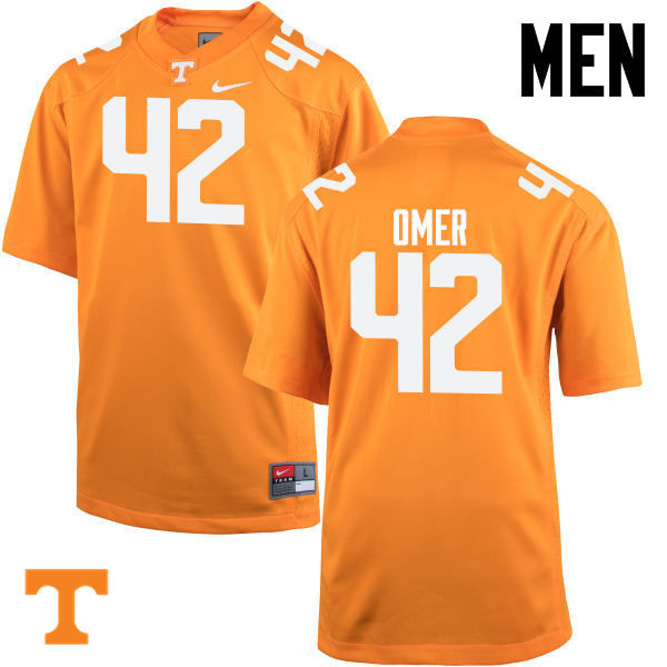 Men #42 Chip Omer Tennessee Volunteers College Football Jerseys-Orange